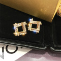 Shangjie OEM aretes Wholesale 925 Silver needle Earrings Crystal Hoop Pendant Women Earrings Gold Plated Earrings Jewelry